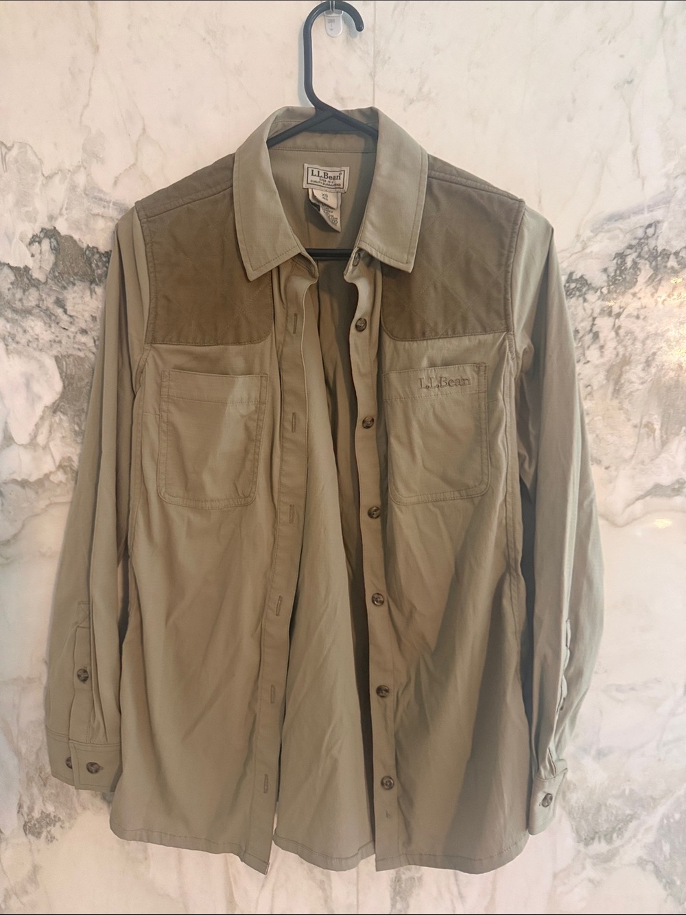 L.L. Bean Olive Two-Tone Field Shirt Jacket